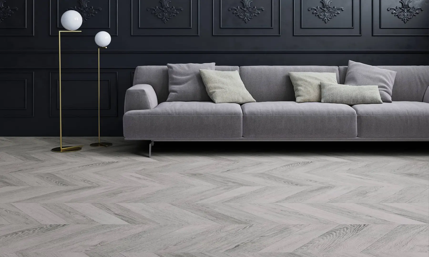 Ламінат Faus Masterpieces 180086 Light Grey Chevron 180086 фото