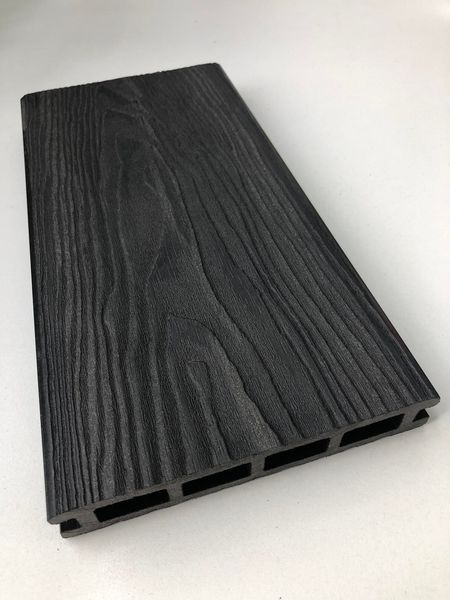 Террасная доска Polymer&Wood Premium 3D Антрацит 10006 фото