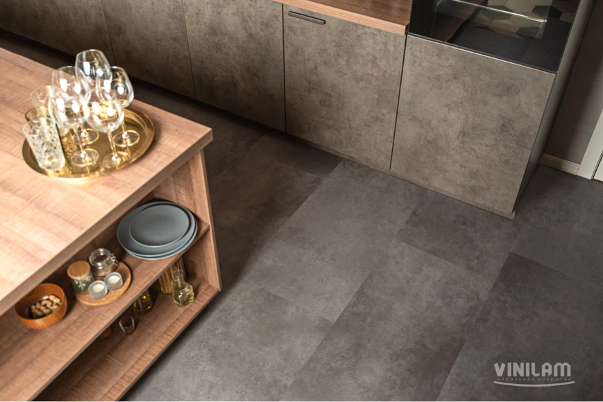 Виниловый пол Vinilam Ceramo 71610 Цемент Стальной 71610 &mdash; изображение товара