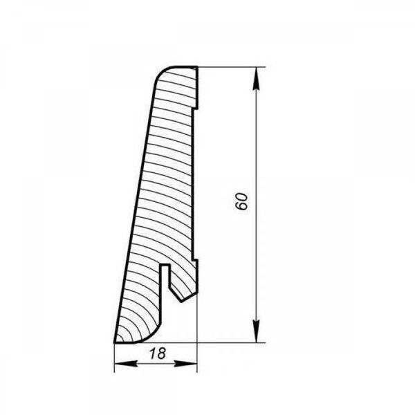 Плинтус Kluchuk Евро KLE60-15 Дуб Базальт (60мм) 1407081983 фото