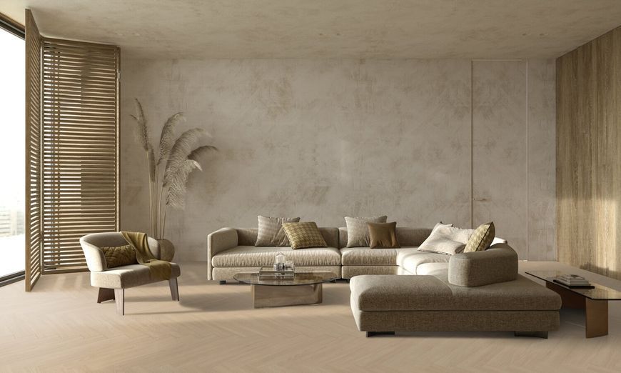 Виниловый пол Gerflor Virtuo 55 Rigid Acoustic Herringbone 1460 Blomma Beige 1460HB &mdash; изображение товара