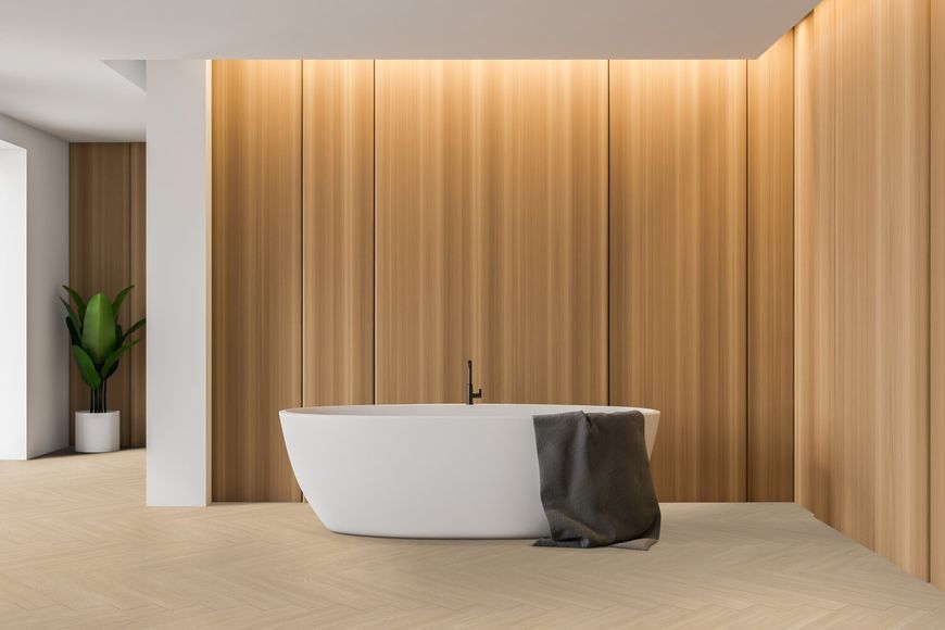 Виниловый пол Gerflor Virtuo 55 Rigid Acoustic Herringbone 1460 Blomma Beige 1460HB &mdash; изображение товара