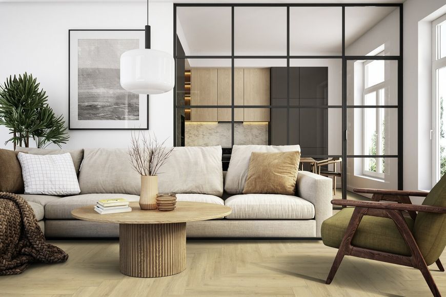 Виниловый пол Gerflor Virtuo 55 Rigid Acoustic Herringbone 997 Sunny Nature 997HB &mdash; изображение товара