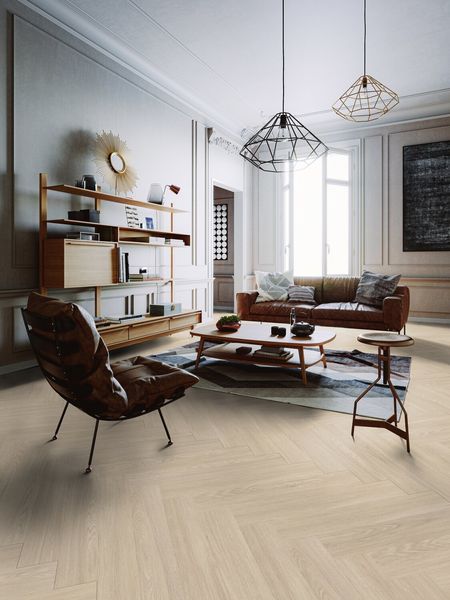 Виниловый пол Gerflor Virtuo 55 DryBack Herringbone 1464 Blomma Light 1464DB &mdash; изображение товара