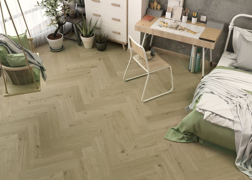 Вінілова підлога Ceramin Nuva Herringbone Glue 65199 Smoked Oak Taupe 65199 &mdash; зображення товару